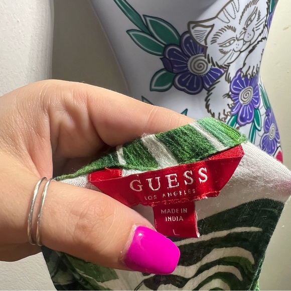 Guess Green Palm Leaf Print Maxi Dress - Picture 5 of 5